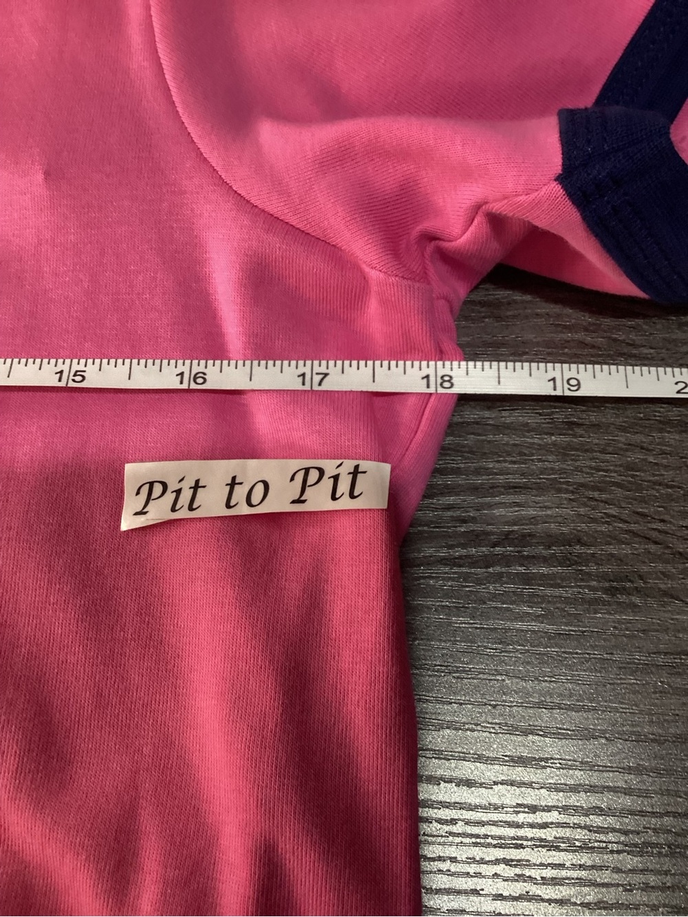 NWT SIZE XXL PIOMBO Pink Tee with Navy Contrast Trim - Picture 4 of 8